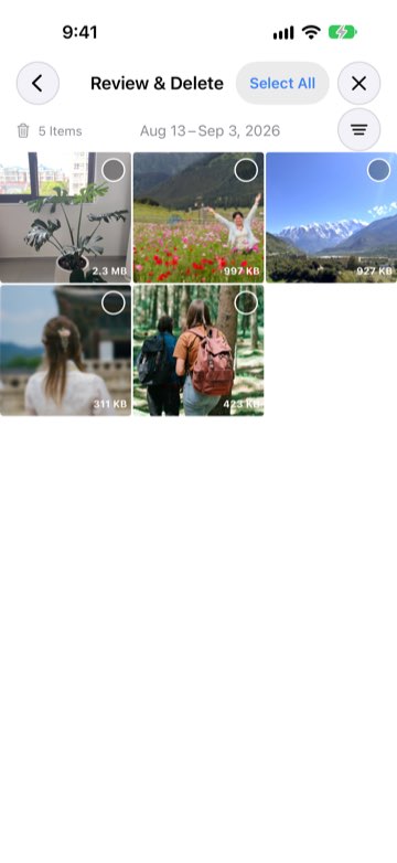 Cuka Trash with cleaned-up photos ready to restore or delete